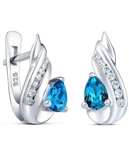 Silvego Silver earrings with synthetic topaz CORNELIA QRE04TE