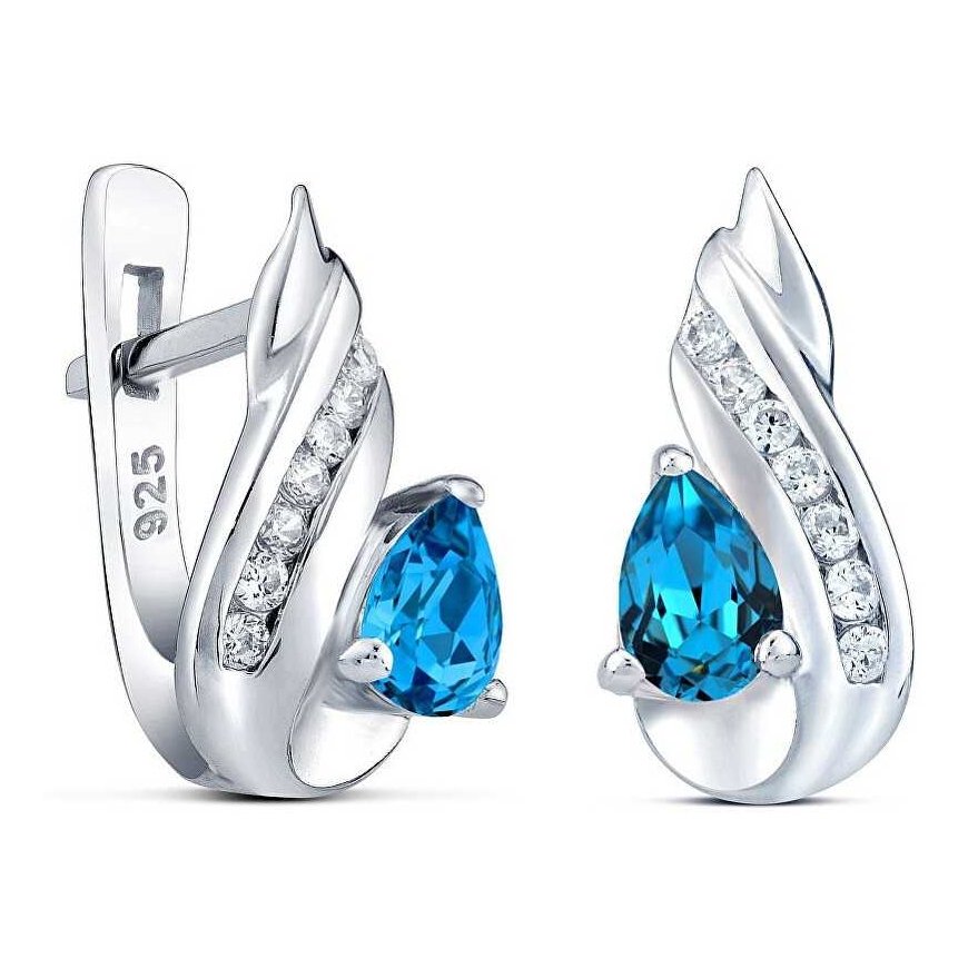 Silvego Silver earrings with synthetic topaz