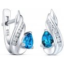 Silvego Silver earrings with synthetic topaz CORNELIA QRE04TE Silvego Silver earrings with synthetic topaz CORNELIA QRE04TE