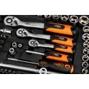 Neo Tools Rinkinys kluczy 220 dalys 1/2", 3/8", 1/4"