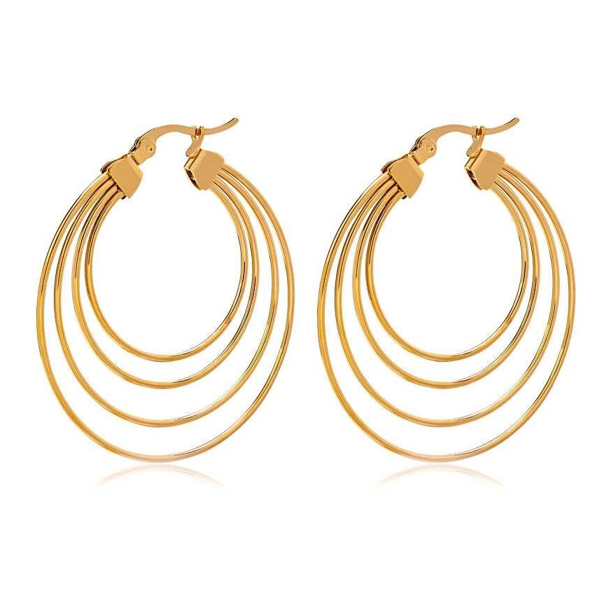 Troli Luxurious gold-plated hoop earrings