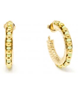 Shabama ETHIOPIA Žalias 2CM earrings auksinis glitter 1 u