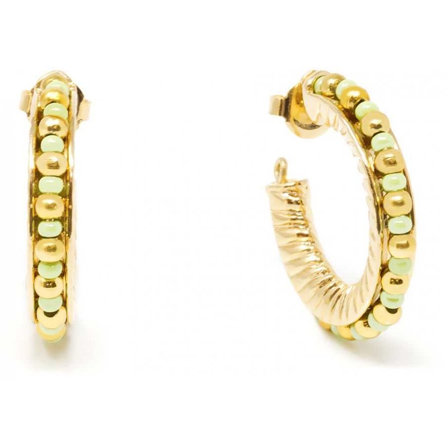 Shabama ETHIOPIA Green 2CM earrings gold glitter 1 u