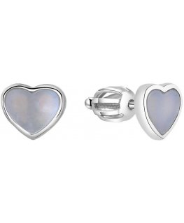 Beneto Silver sydänkorvakorut helmiäisellä AGUP1653S