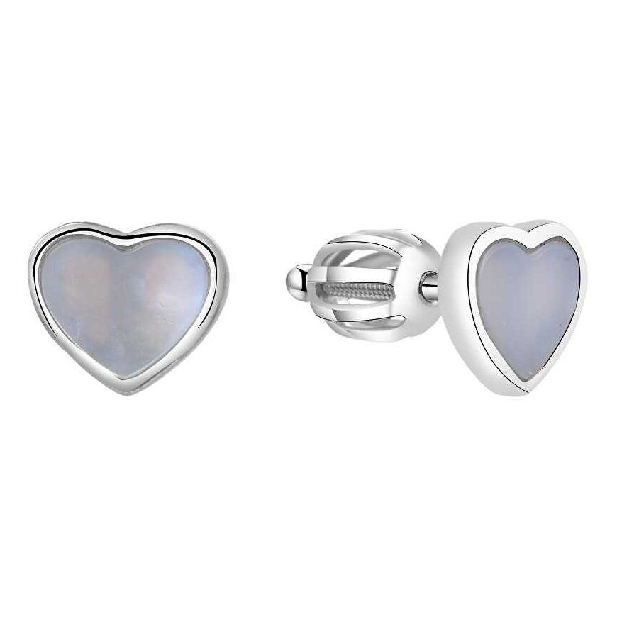 Beneto Silver sydänkorvakorut helmiäisellä AGUP1653S