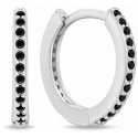Brilio Silver Silver hoop earrings with black zircons EA159WBC Brilio Silver Silver hoop earrings with black zircons EA159WBC