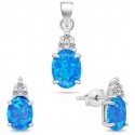 Brilio Silver Brilio Silver Beautiful jewelry set with opals SET245WB (earrings, pendant) Brilio Silver Brilio Silver Beautiful jewelry set with opals SET245WB (earrings, pendant)