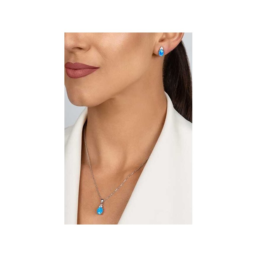 Brilio Silver Brilio Silver Beautiful jewelry set with opals SET245WB (earrings, pendant) – 3