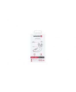 Swissten Textile USB-C Audio Charging Adapter 2x USB-C 0.12m