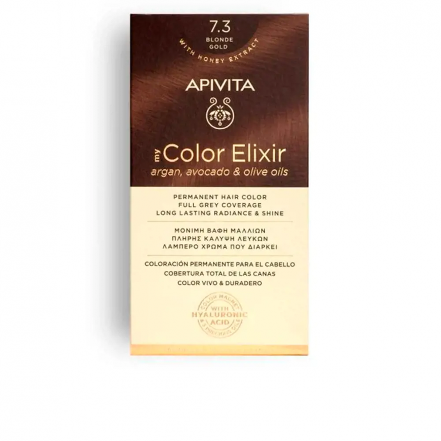 Pysyvä hiusväri Apivita MY COLOR ELIXIR, 7.3 Blonde Gold