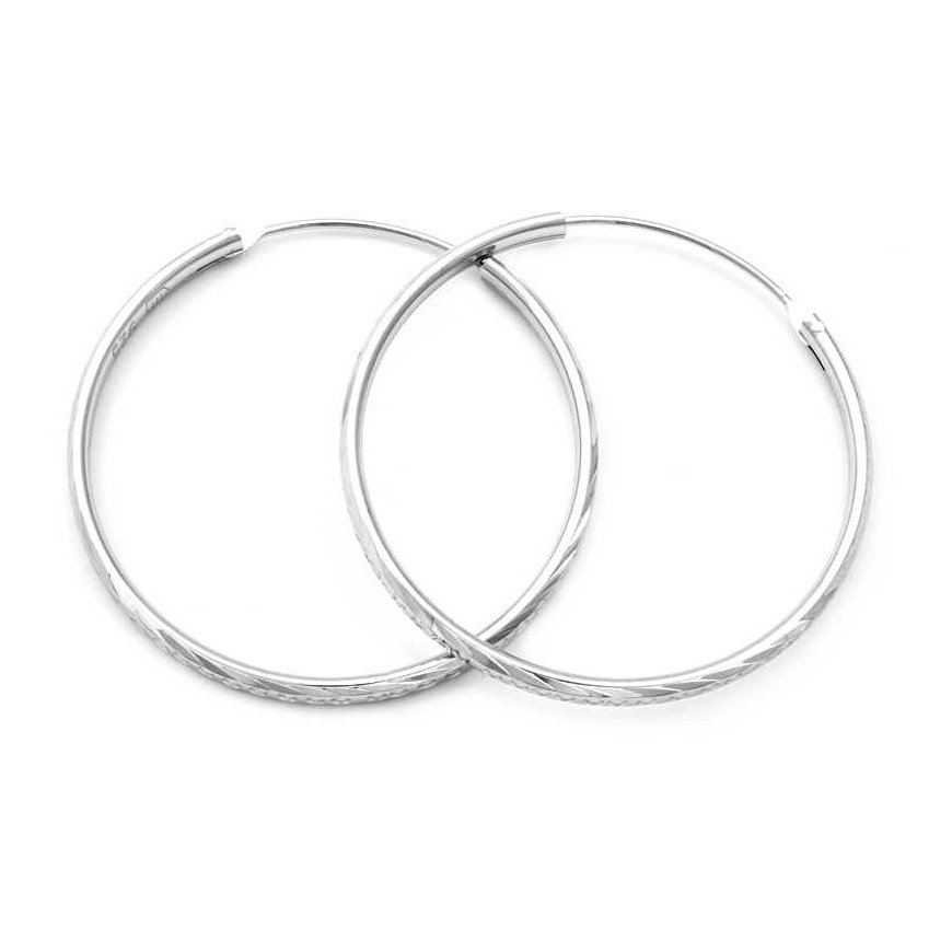 Beneto's Amazing Silver Round Earrings AGUC355