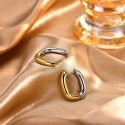 Troli Oval Two-Tone Steel Earrings Troli Oval Two-Tone Steel Earrings