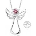 Levien Guardian Angel Pink Crystal Necklace