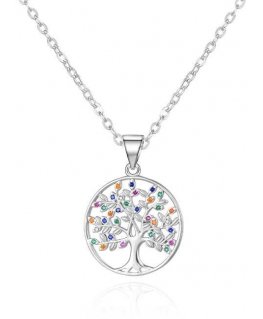 Agate Silver Necklace Tree of Life AGS1600/47 (chain, pendant)