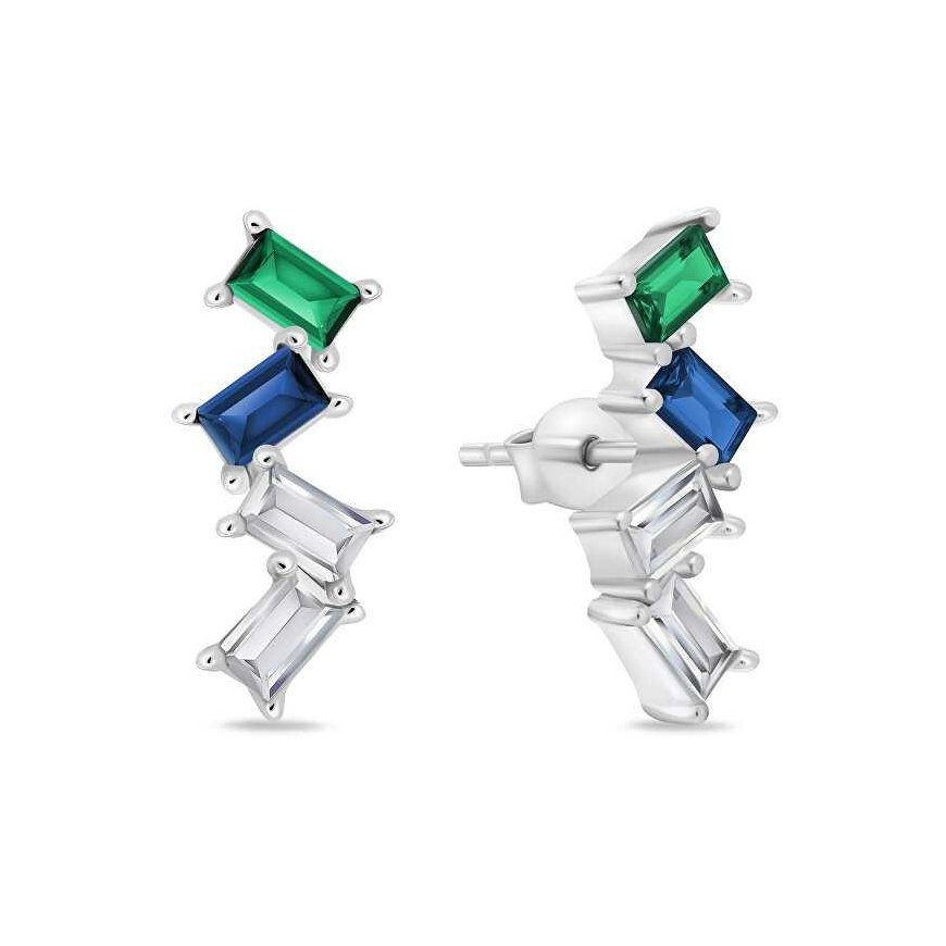 Brilio Silver Brilio Silver Stylish silver earrings with colored zircons EA1011WRBW