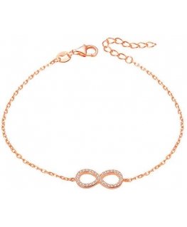 Beneto Rožinė auksinis plated sidabrinis bracelet with crystals AGB483 / 20-ROSE