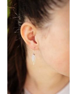 Agate Silver dangle earrings Angel wings AGUC2360L