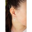 Agate Silver dangle earrings Angel wings AGUC2360L
