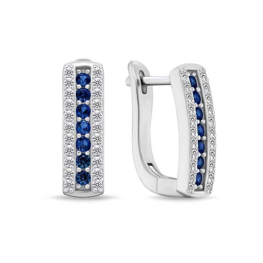 Brilio Silver Charming silver earrings with blue zircons EA294BW