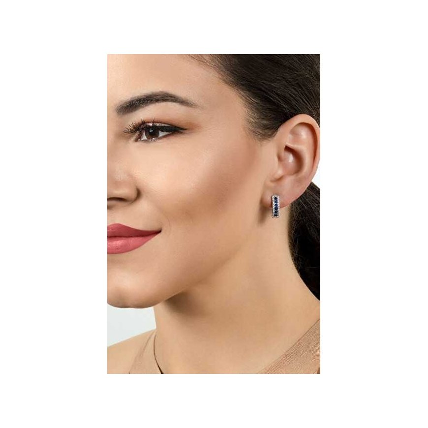 Brilio Silver Charming silver earrings with blue zircons EA294BW – 2
