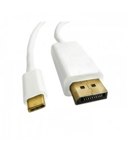 Qoltec 50412 видео кабель адаптер 1 m DisplayPort USB Type-C Белый