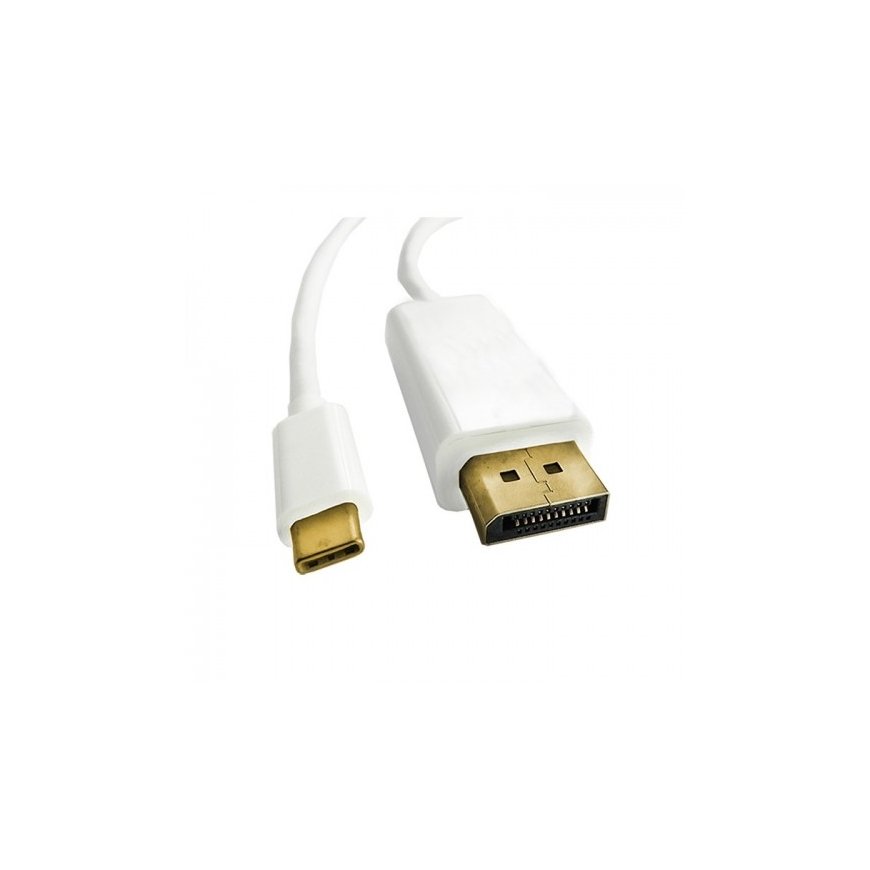 Qoltec 50412 video cable adapter 1 m DisplayPort USB Type-C White