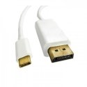 Qoltec 50412 видео кабель адаптер 1 m DisplayPort USB Type-C Белый Qoltec 50412 видео кабель адаптер 1 m DisplayPort USB Type-C Белый