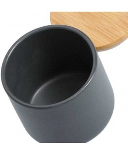 Zeller Zeller, Container with bamboo lid, 200 ml, ceramic, anthracite