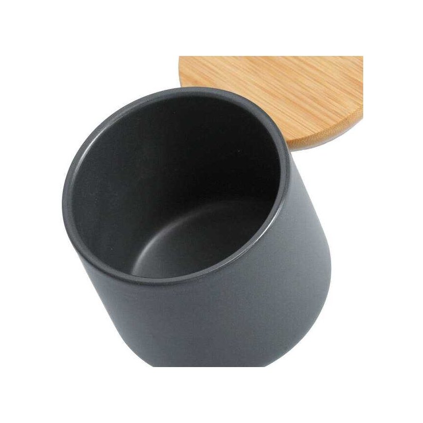 Zeller Zeller, Talpykla su bambukiniu dangteliu, 200 ml, keramika, antracito spalvos
