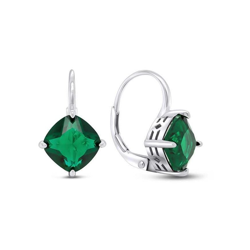 Brilio Silver Brilio Silver Fashion silver earrings with green zircons EA304WG