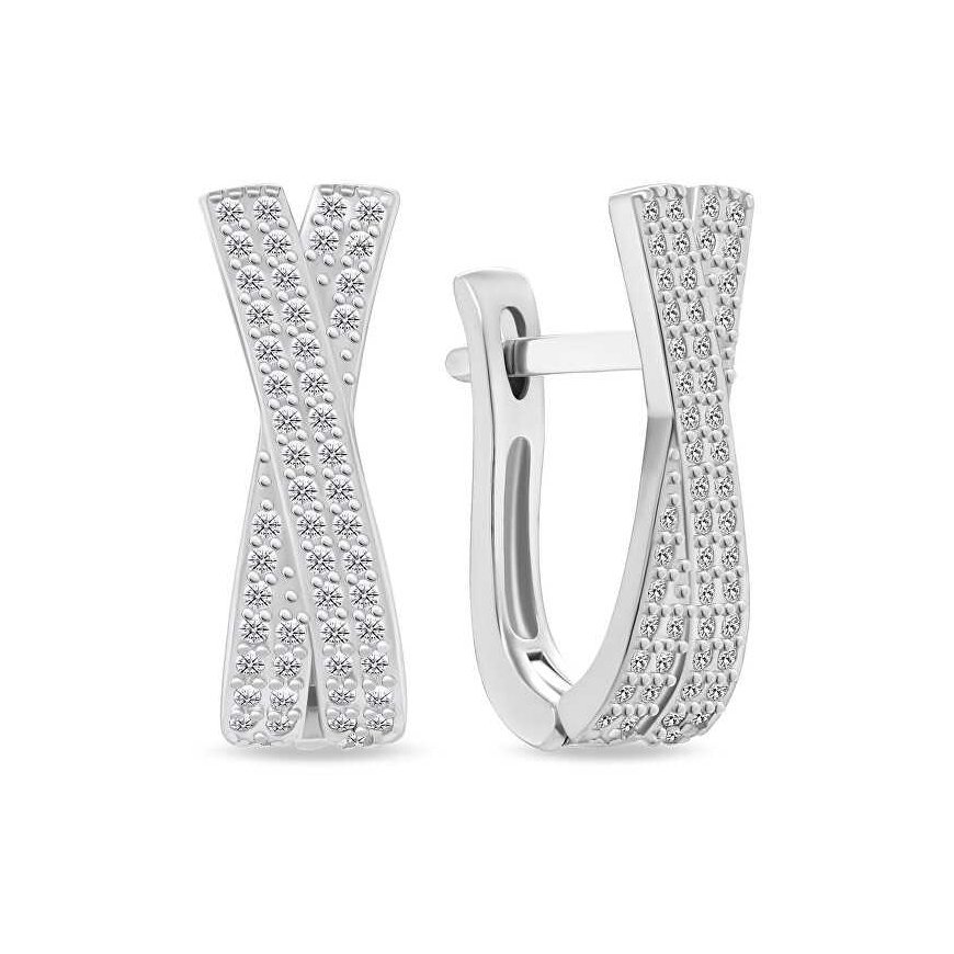 Brilio Silver Brilio Sidabrinis Glittering sidabrinis auskarai PE066