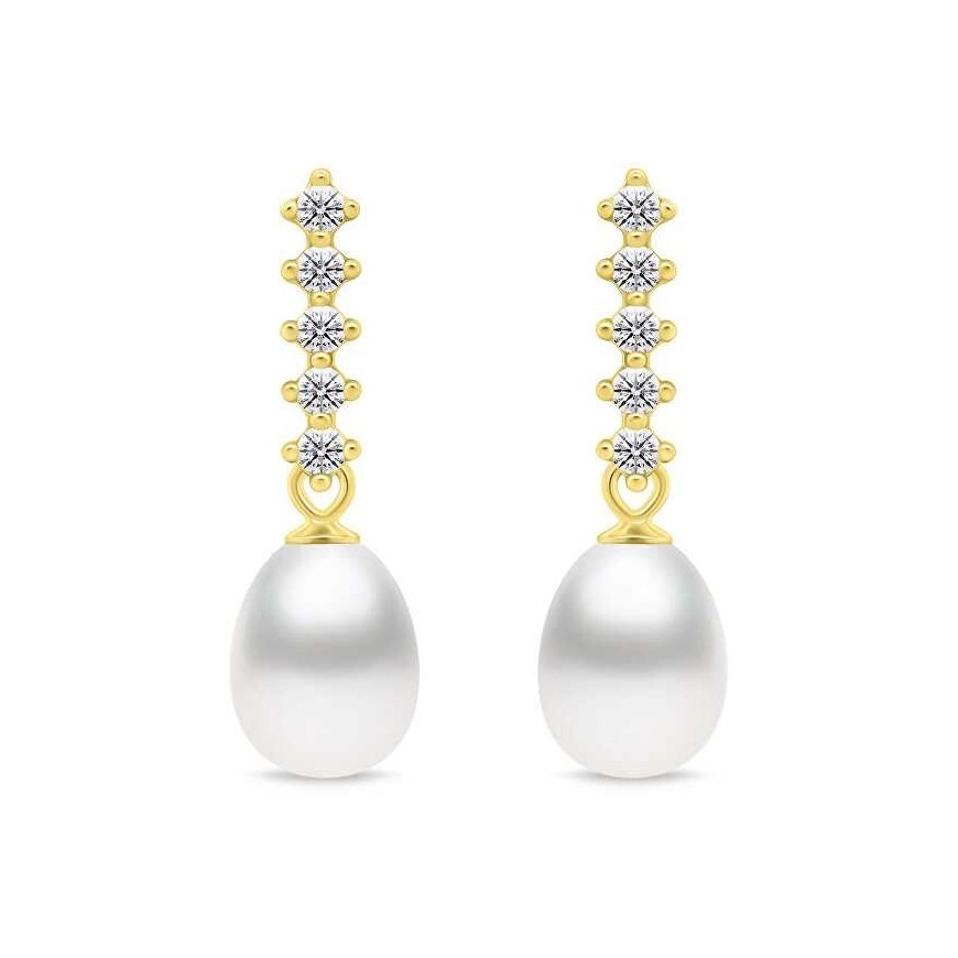 Brilio Silver Brilio Silver Charming gold-plated earrings with pearl and zircons EA950Y – 2