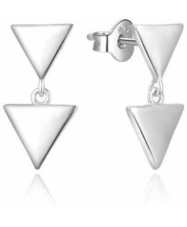 Moiss Stunning silver earrings with zircons E0002446