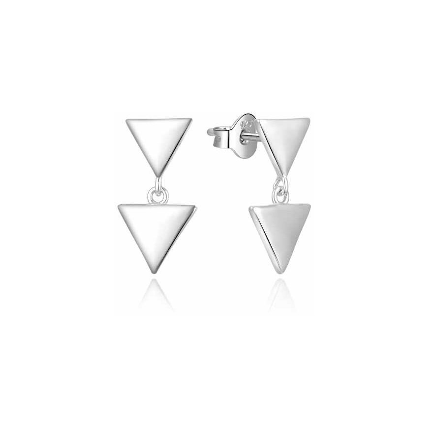 Moiss Stunning silver earrings with zircons E0002446