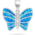 Brilio Silver Delicate silver butterfly pendant with blue opal PT136WB Brilio Silver Delicate silver butterfly pendant with blue opal PT136WB