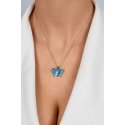 Brilio Silver Delicate silver butterfly pendant with blue opal PT136WB Brilio Silver Delicate silver butterfly pendant with blue opal PT136WB