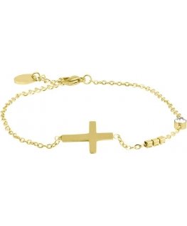Troli Gold-plated minimalist bracelet with cross VCBW024G