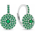 Brilio Silver Shiny silver earrings with green zircons EA12WG Brilio Silver Shiny silver earrings with green zircons EA12WG