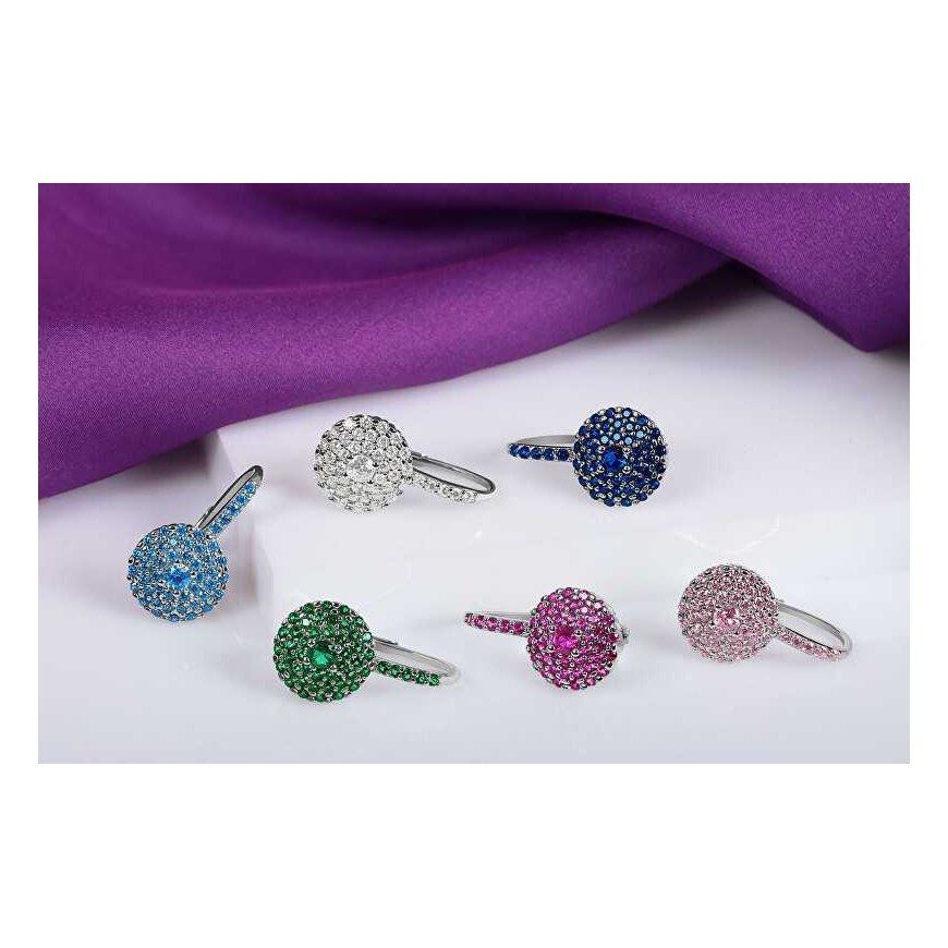 Brilio Silver Shiny silver earrings with green zircons EA12WG – 4