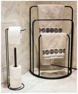 Bathroom Solutions Rankšluosčių kabykla, juoda, 49,5x75cm, metalas