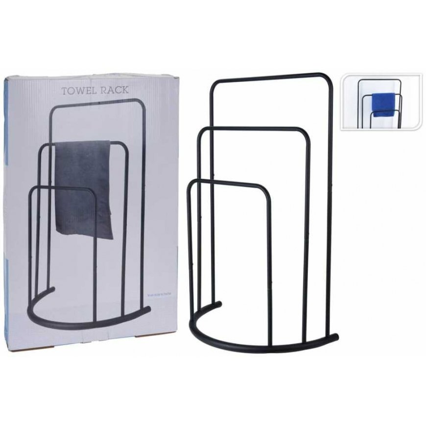 Bathroom Solutions Towel rack, black, 49.5x75cm, metal – 4