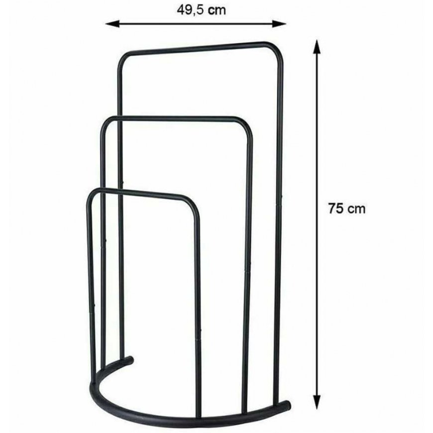 Bathroom Solutions Towel rack, black, 49.5x75cm, metal – 5