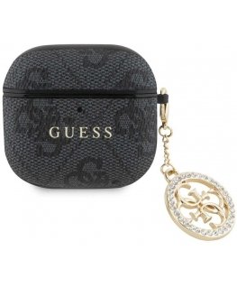 Kotelo Guess 4G Strass Charm AirPods 4 musta