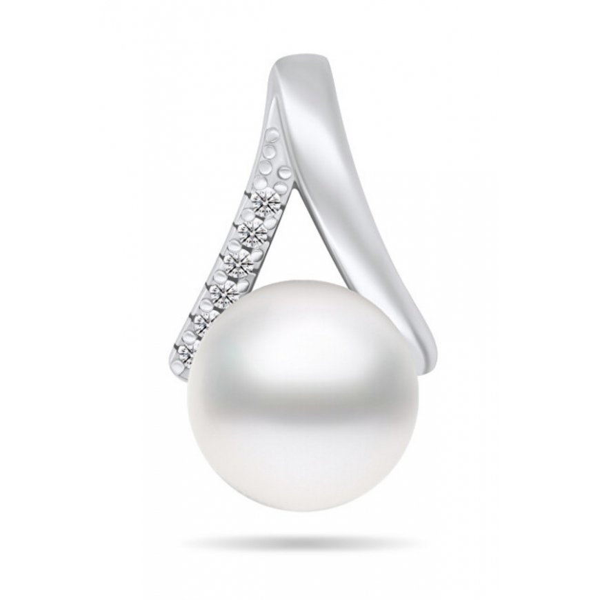 Brilio Silver Brilio Silver Elegant silver pendant with real pearl and zircons PT101W