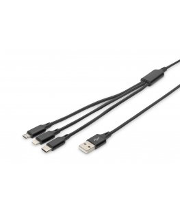 Digitus AK-300160-010-S USB кабель 1 m USB A USB C Черный