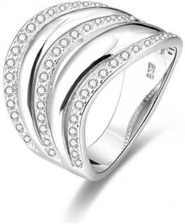 Beneto Silver ring with zircons AGG329