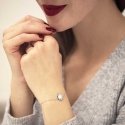 Troli Steel bracelet with white synthetic opal