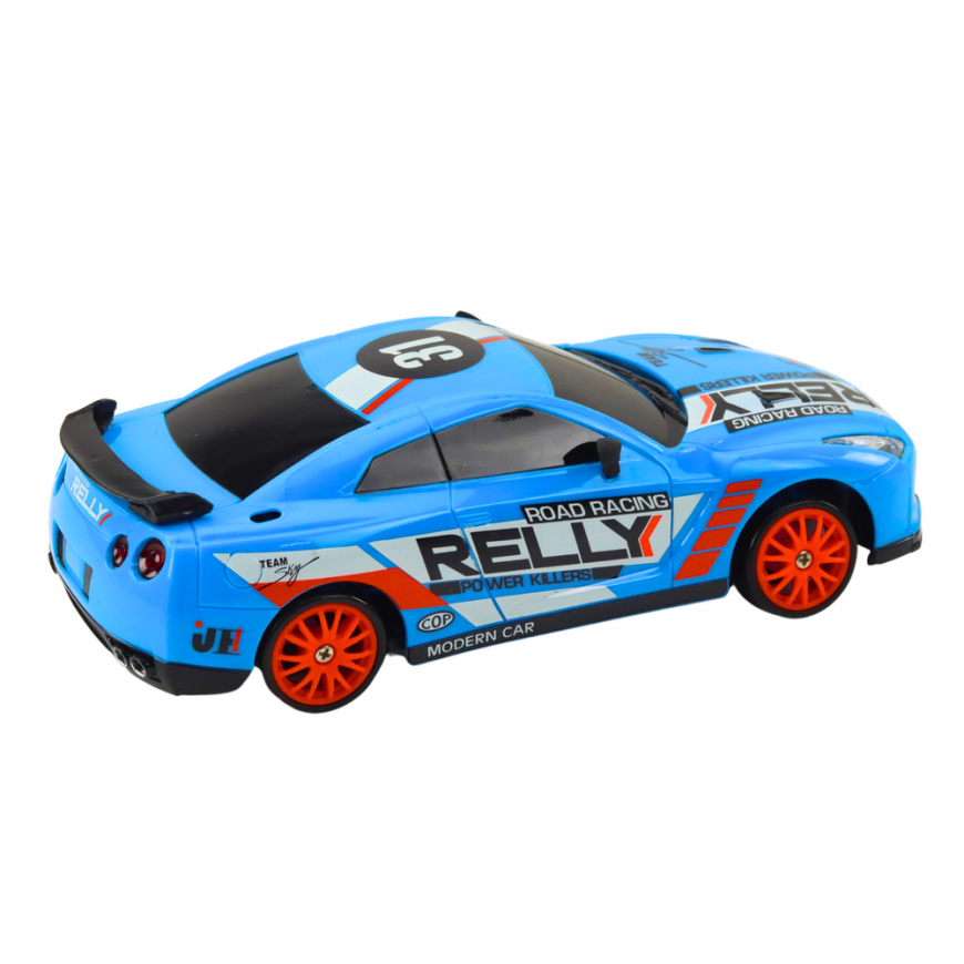 Lean Toys Remote Control R/C Sports Car 1:24 Blue Interchangeable Wheels – 4