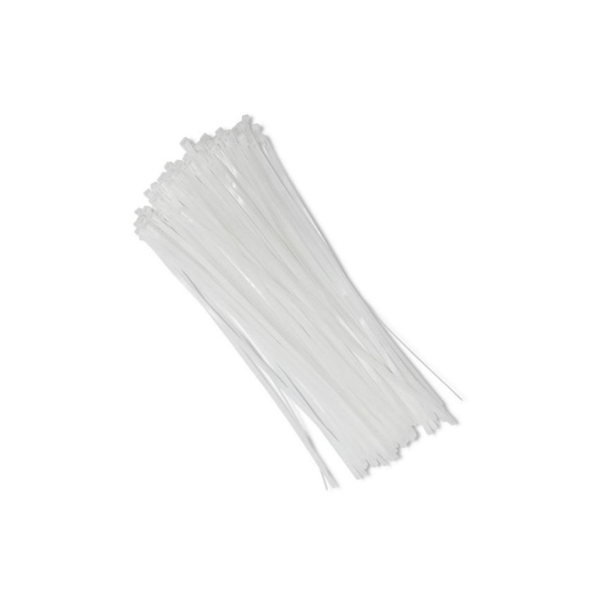 QOLTEC 52236 Reusable Self-Locking Cable Tie 7.2x400mm Nylon UV White