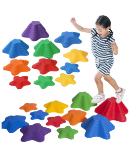 Lean Toys Sensory Path Stones 4 kokoa 6 värillisiä kiviä